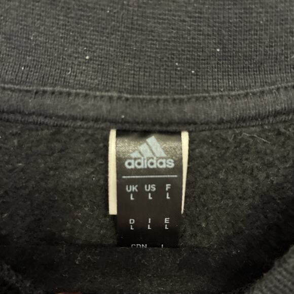 Adidas Men’s Large Black Graphic Crewneck Sweatshirt Logo Athletic Pullover - Picture 4 of 8